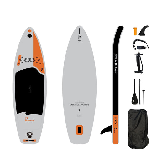 Priority SUP Inflatable Board ISUP Single Chamber  11'0"x30"x6"  270L Grey