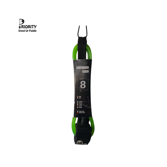 Priority Ankle Cuff Straight Leash  8FT 8.0 mm Double Swivel-Green