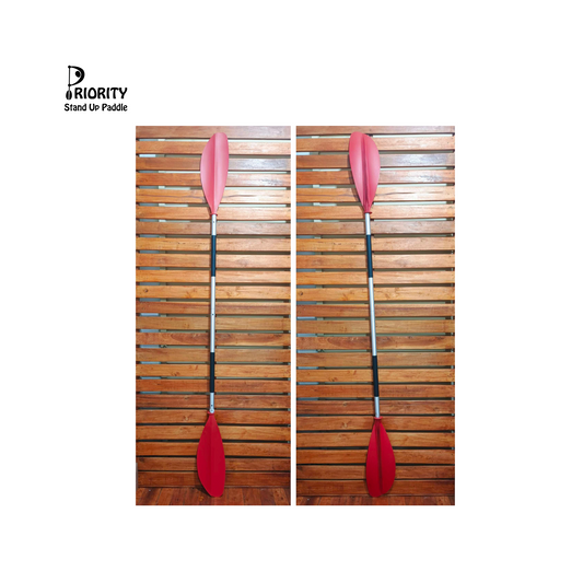 Priority Kayak Paddle Adj 2-Pc Aluminum Shaft KAY Red