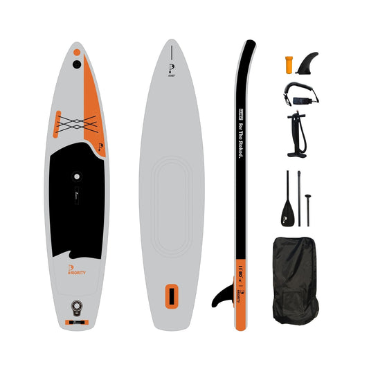 Priority SUP Inflatable Board ISUP Double Chamber  11'0"x30"x6"  270L Grey