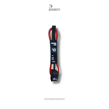 Priority Calf Cuff Straight Leash 10FT x 9.0mm – Premium SUP Straight Leash | Heavy-Duty Strength with High-Comfort Calf Strap for Touring & Surf